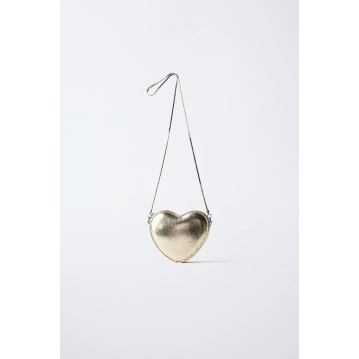 МЕТАЛЛИЧЕСКАЯ СУМКА В ВИДЕ СЕРДЦА С ПЛЕЧЕВЫМ РЕМНЕМ