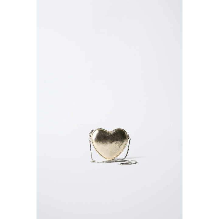 МЕТАЛЛИЧЕСКАЯ СУМКА В ВИДЕ СЕРДЦА С ПЛЕЧЕВЫМ РЕМНЕМ