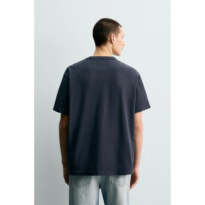 ФУТБОЛКА СВОБОДНОГО КРОЯ С ОТДЕЛКОЙ В РУБЧИК