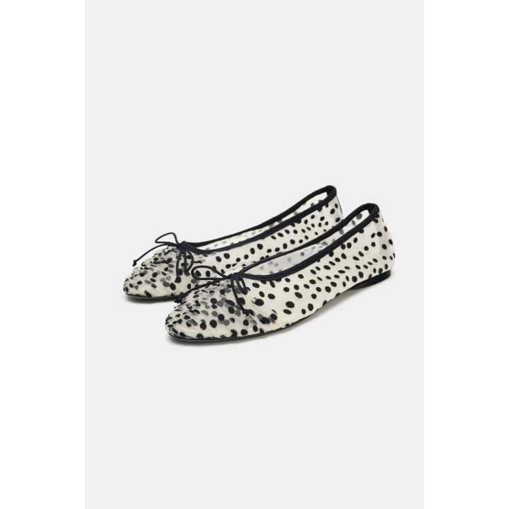 БАЛЕТКИ ИЗ СЕТЧАТОЙ ТКАНИ С БАНТИКОМ