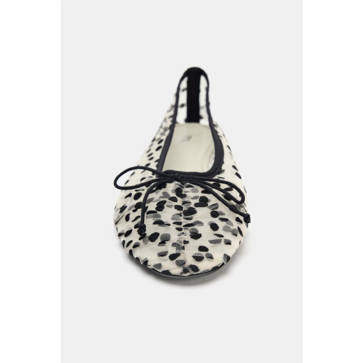 БАЛЕТКИ ИЗ СЕТЧАТОЙ ТКАНИ С БАНТИКОМ