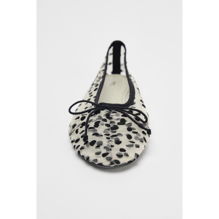 БАЛЕТКИ ИЗ СЕТЧАТОЙ ТКАНИ С БАНТИКОМ