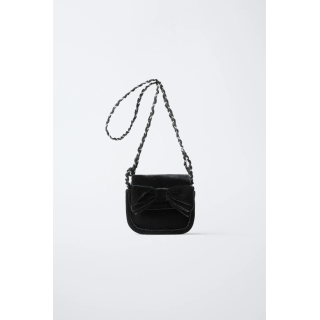 СУМКА С ПЛЕЧЕВЫМ РЕМНЕМ ИЗ БАРХАТА С БАНТОМ