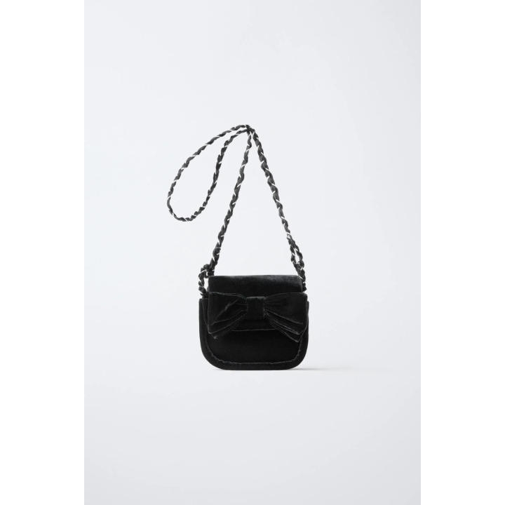 СУМКА С ПЛЕЧЕВЫМ РЕМНЕМ ИЗ БАРХАТА С БАНТОМ