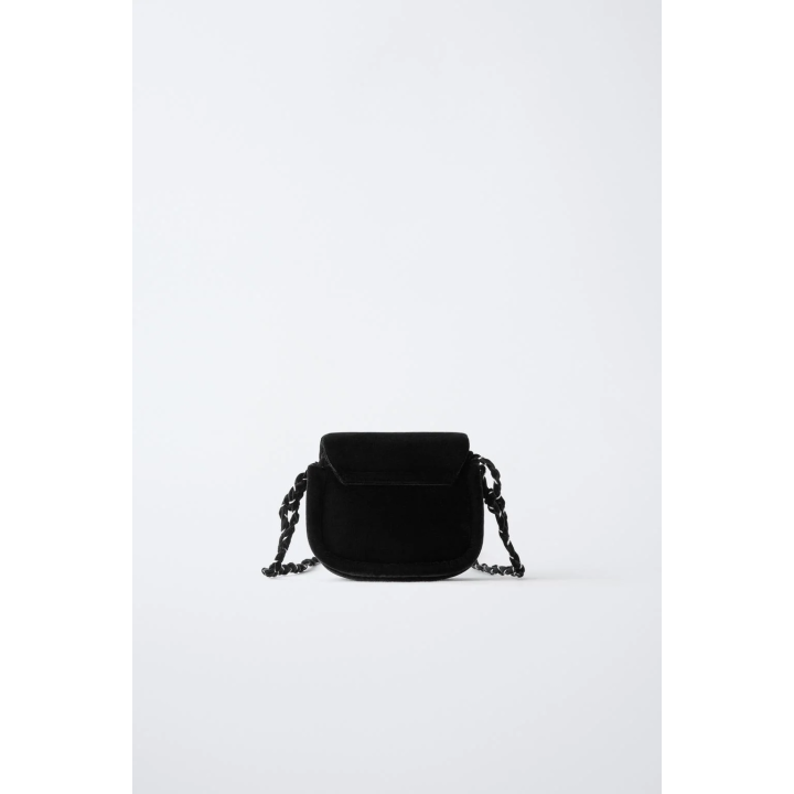 СУМКА С ПЛЕЧЕВЫМ РЕМНЕМ ИЗ БАРХАТА С БАНТОМ