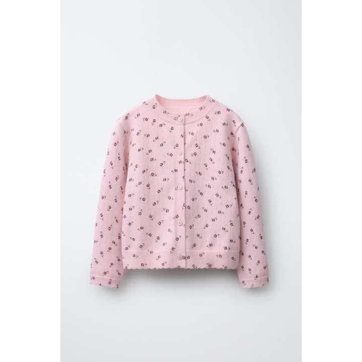 ВЯЗАНЫЙ КАРДИГАН С ЦВЕТАМИ