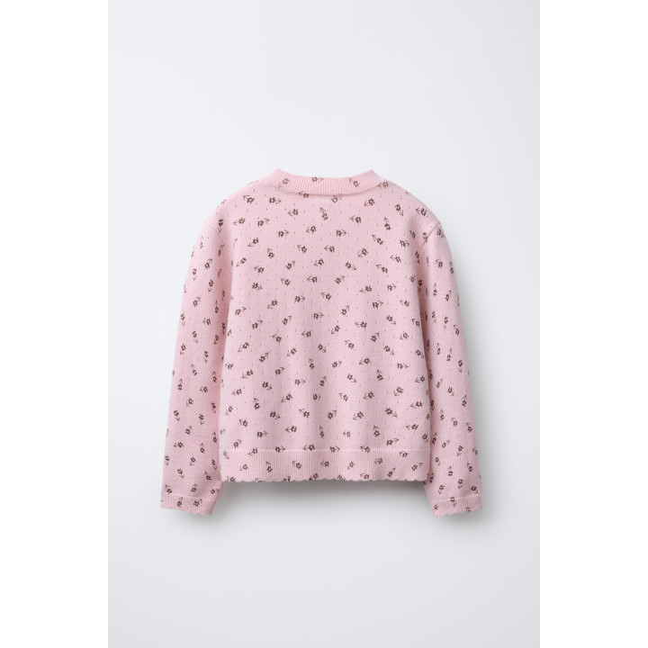 ВЯЗАНЫЙ КАРДИГАН С ЦВЕТАМИ