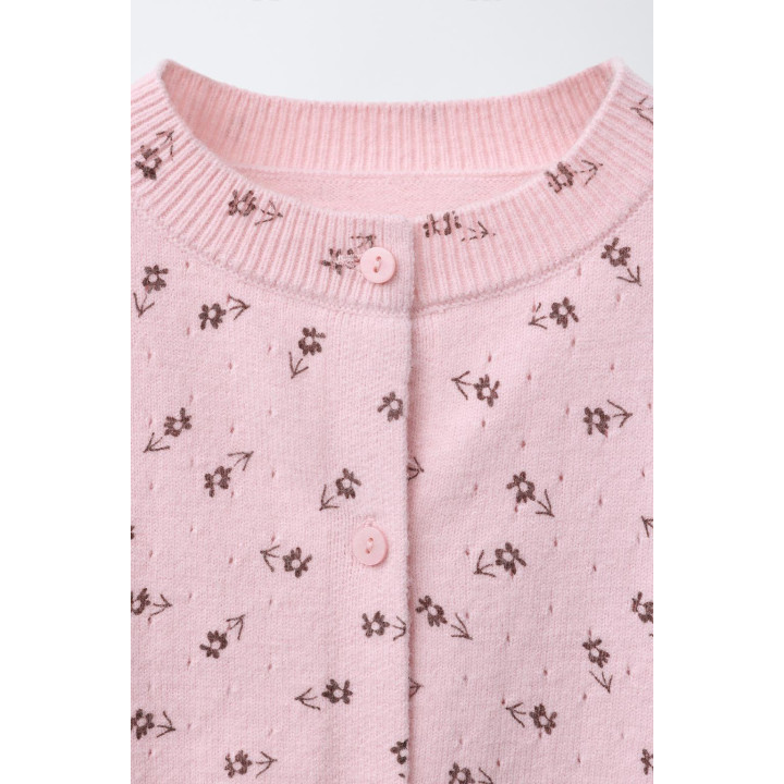 ВЯЗАНЫЙ КАРДИГАН С ЦВЕТАМИ