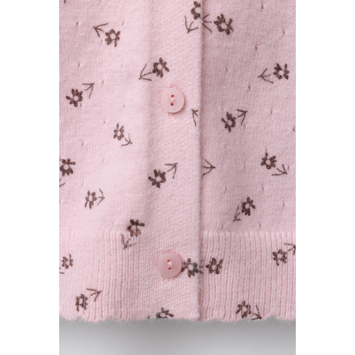 ВЯЗАНЫЙ КАРДИГАН С ЦВЕТАМИ