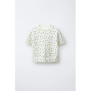 ТРИКОТАЖНАЯ ФУТБОЛКА С ЦВЕТОЧНЫМ ПРИНТОМ