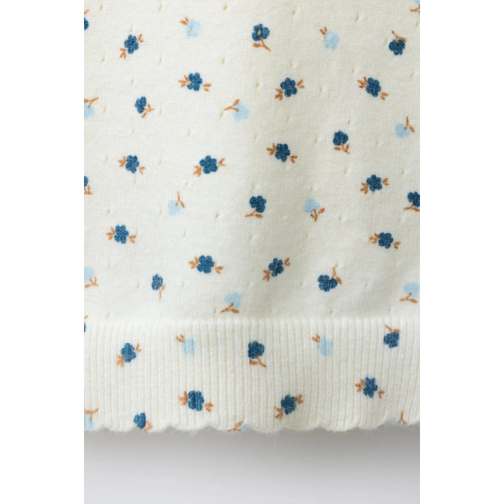 ТРИКОТАЖНАЯ ФУТБОЛКА С ЦВЕТОЧНЫМ ПРИНТОМ