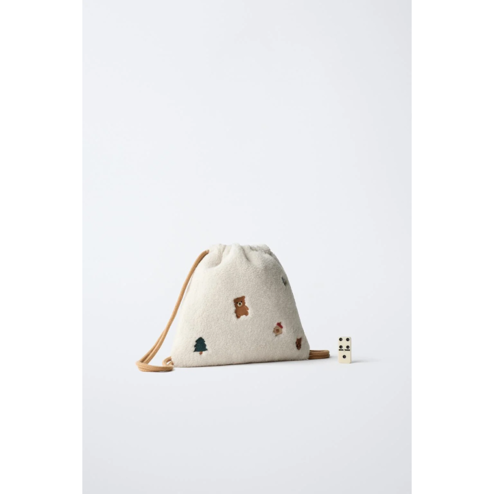 СУМКА ИЗ ИСКУССТВЕННОЙ ОВЧИНЫ С ВЫШИВКОЙ