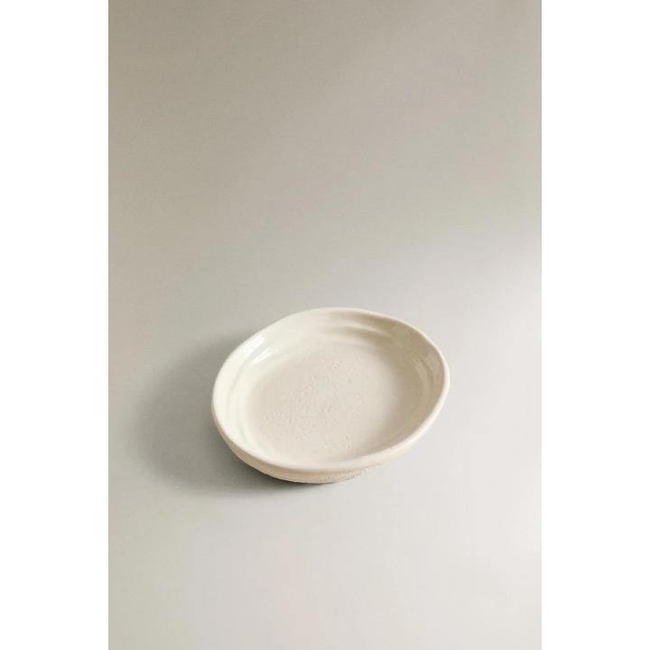 TEXTURED CERAMIC BATHROOM SOAP DISH
