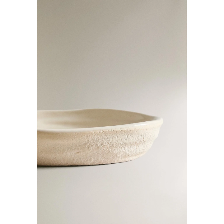 TEXTURED CERAMIC BATHROOM SOAP DISH