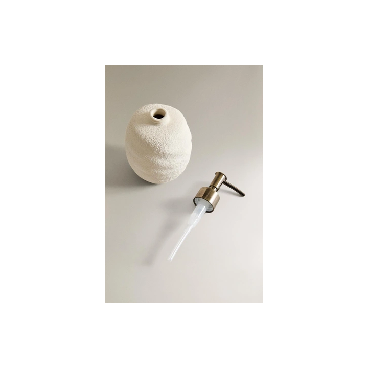 TEXTURED CERAMIC SOAP DISPENSER