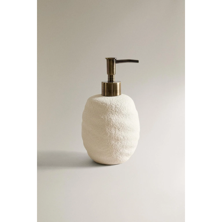 TEXTURED CERAMIC SOAP DISPENSER