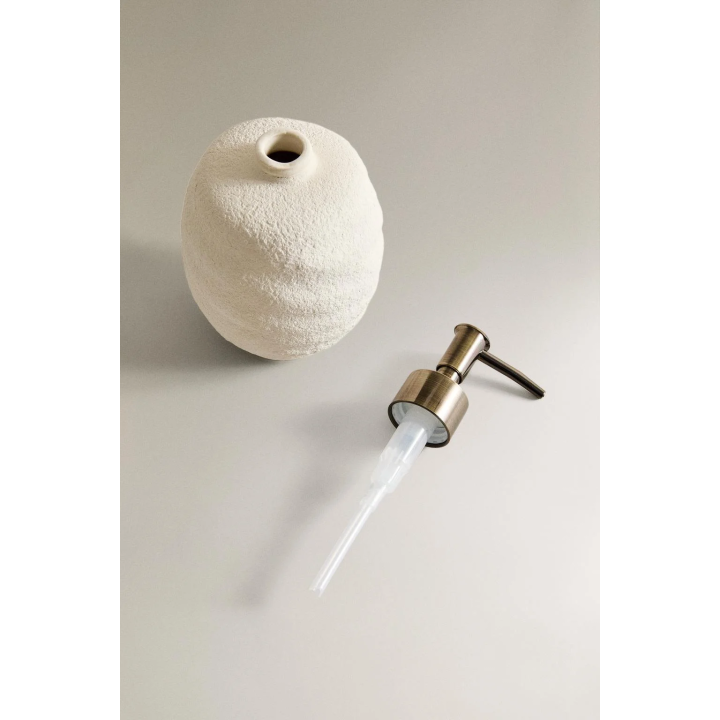 TEXTURED CERAMIC SOAP DISPENSER
