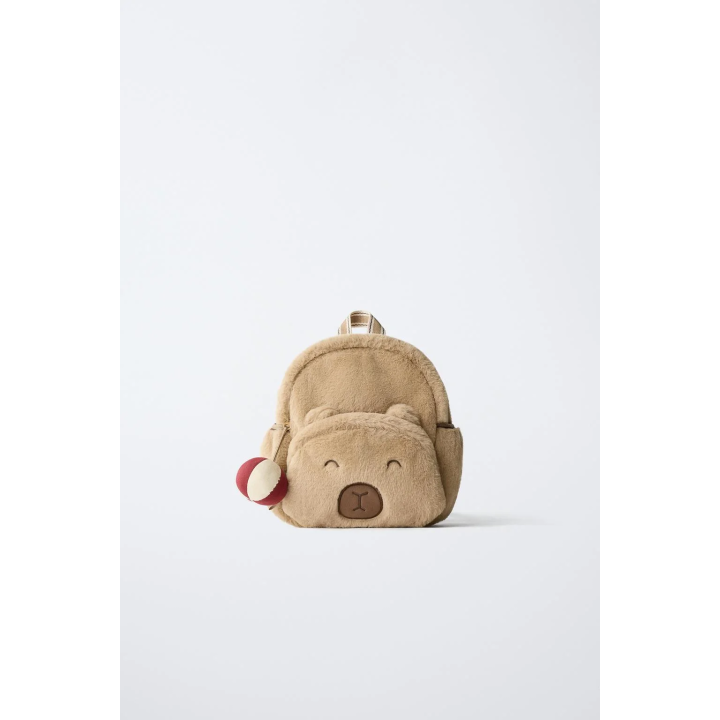 Рюкзак из искусственного меха с животным узором