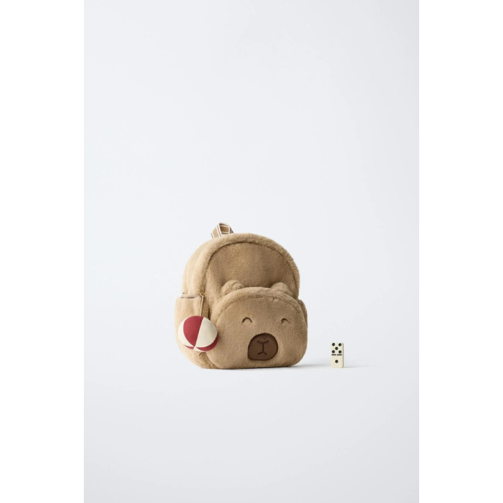 Рюкзак из искусственного меха с животным узором