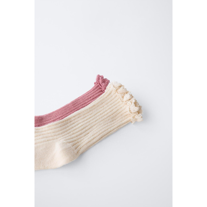 НАБОР ИЗ ДВУХ ПАР НОСКОВ С КРУЖЕВОМ