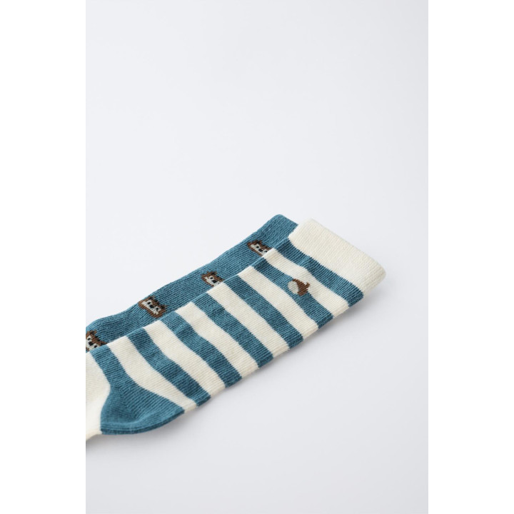 Набор из 2 пар носков в полоску с белками и желудями