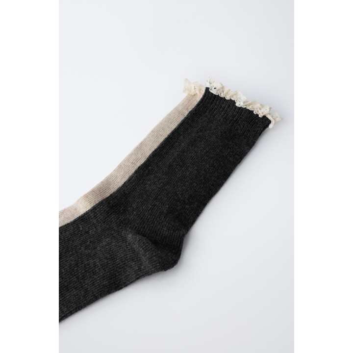 Набор из 2 пар носков с кружевной отделкой