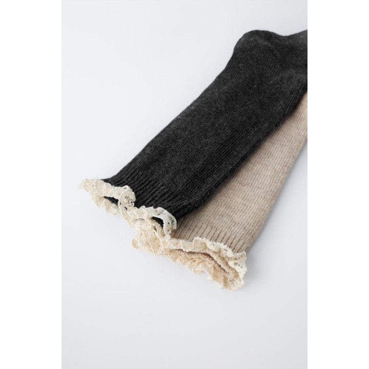 Набор из 2 пар носков с кружевной отделкой