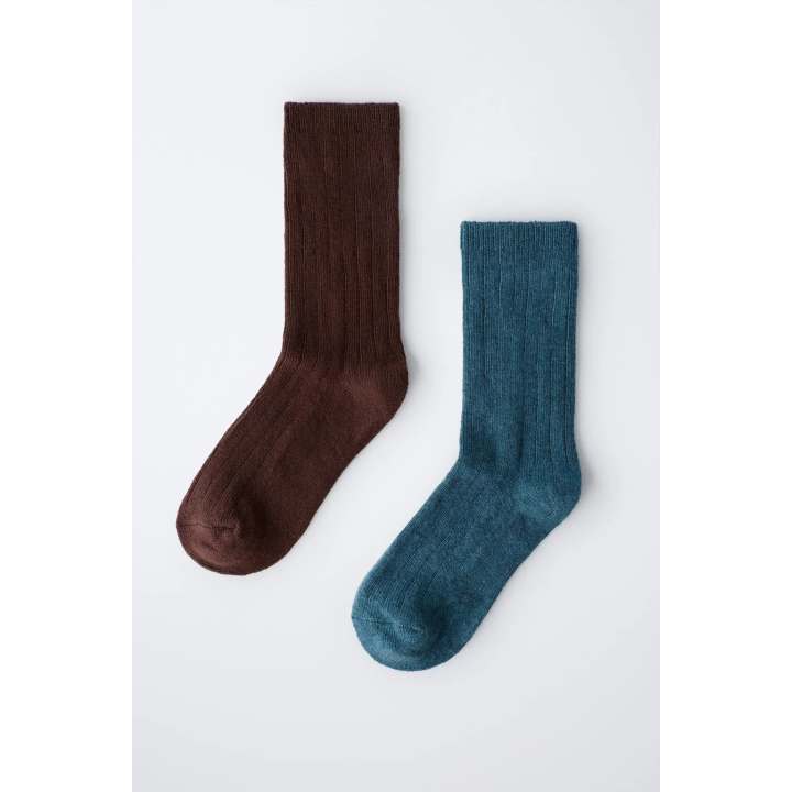 Пара длинных ребристых носков (2 шт.)