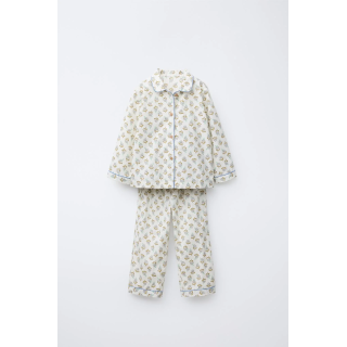 3-6 ЛЕТ/ПИЖАМА: РУБАШКА И БРЮКИ С ЦВЕТОЧНЫМ ПРИНТОМ