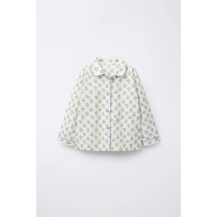 3-6 ЛЕТ/ПИЖАМА: РУБАШКА И БРЮКИ С ЦВЕТОЧНЫМ ПРИНТОМ