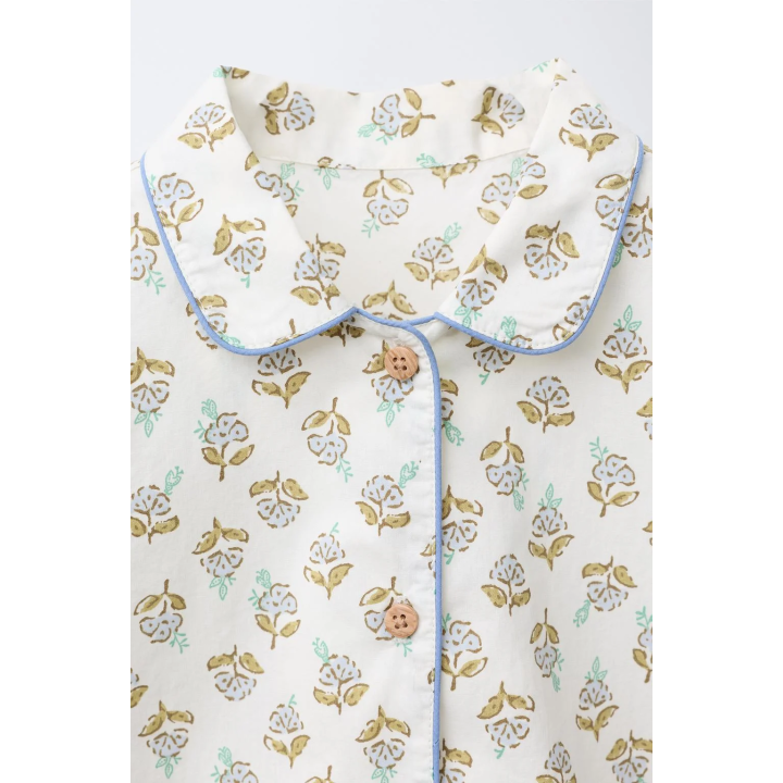 3-6 ЛЕТ/ПИЖАМА: РУБАШКА И БРЮКИ С ЦВЕТОЧНЫМ ПРИНТОМ