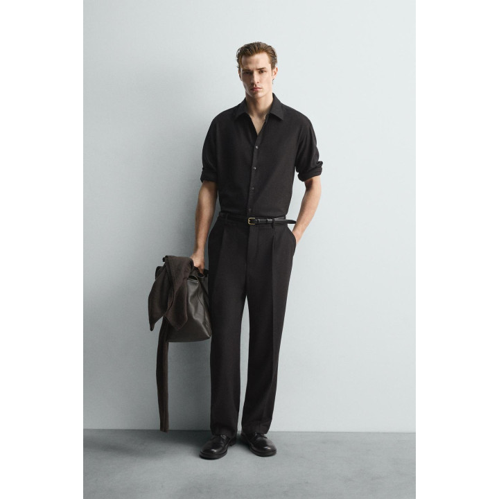 БРЮКИ ИЗ СМЕСОВОЙ ШЕРСТИ С ЗАЩИПАМИ — LIMITED EDITION