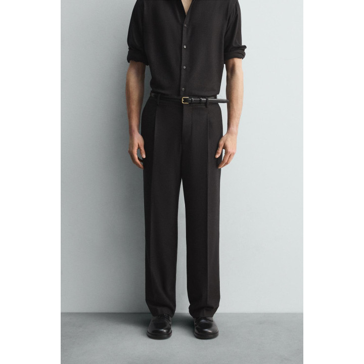 БРЮКИ ИЗ СМЕСОВОЙ ШЕРСТИ С ЗАЩИПАМИ — LIMITED EDITION