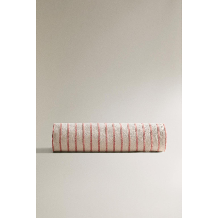 Пляжное полотенце-парео из хлопка и льна в полоску