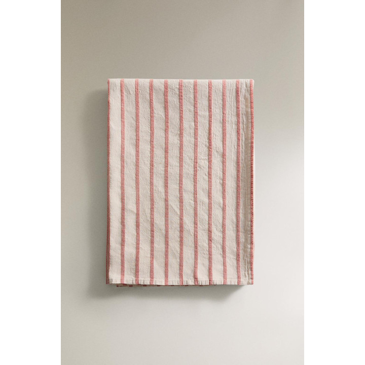 Пляжное полотенце-парео из хлопка и льна в полоску