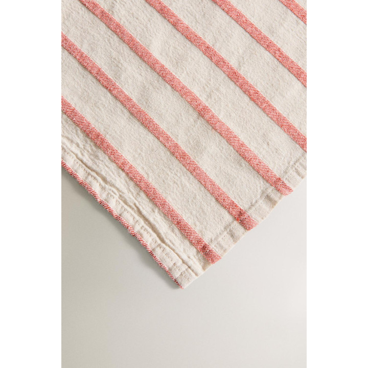 Пляжное полотенце-парео из хлопка и льна в полоску