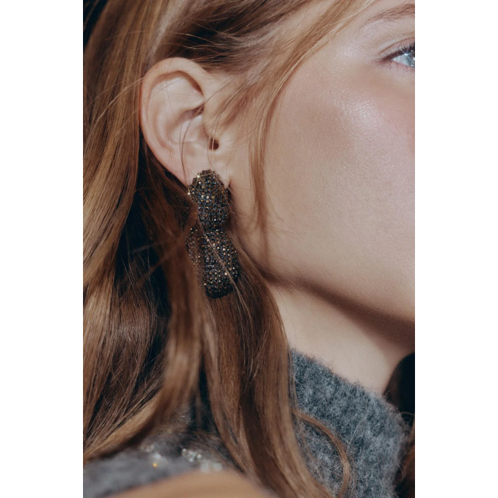 ДВОЙНЫЕ СЕРЬГИ СО СТРАЗАМИ