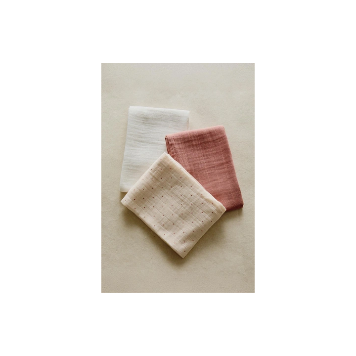 PACK OF MULTICOLOURED BABY MUSLIN CLOTHS (PACK OF 3)