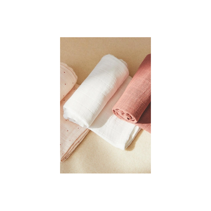 PACK OF MULTICOLOURED BABY MUSLIN CLOTHS (PACK OF 3)