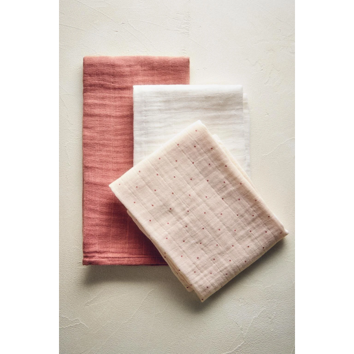 PACK OF MULTICOLOURED BABY MUSLIN CLOTHS (PACK OF 3)
