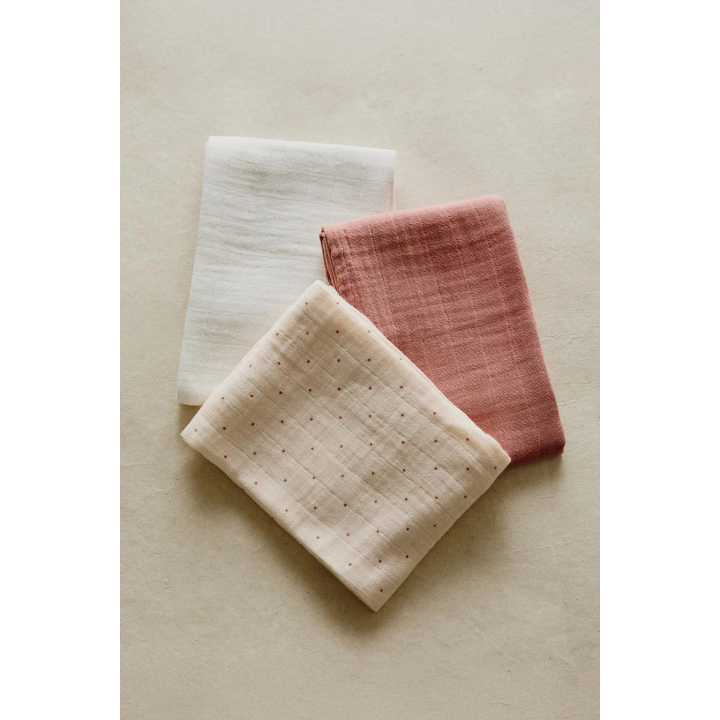 PACK OF MULTICOLOURED BABY MUSLIN CLOTHS (PACK OF 3)