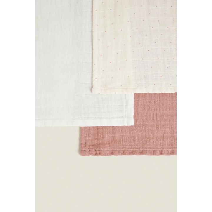 PACK OF MULTICOLOURED BABY MUSLIN CLOTHS (PACK OF 3)