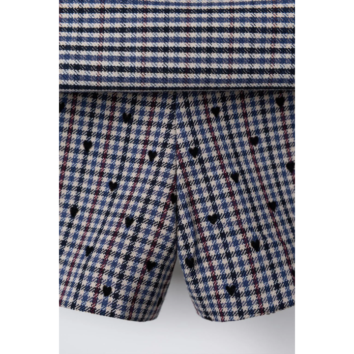 ЮБКА-ШОРТЫ В КЛЕТКУ С СЕРДЕЧКАМИ