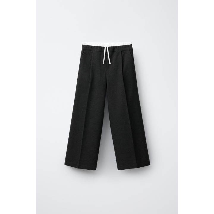 БРЮКИ С ДВОЙНЫМ КОНТРАСТНЫМ ПОЯСОМ