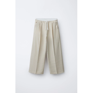 Брюки с широкими штанинами с двойной поясной линией