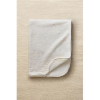 CHILDREN'S FLORAL FLEECE AND MUSLIN BLANKET