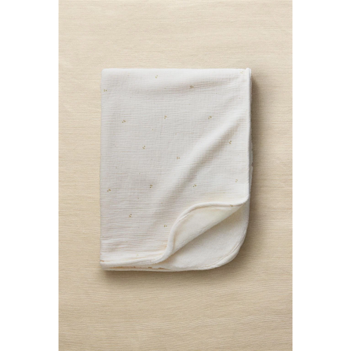 CHILDREN'S FLORAL FLEECE AND MUSLIN BLANKET