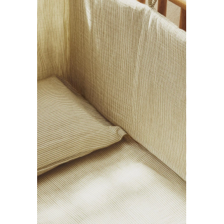 STRIPED MUSLIN COT BUMPER COVER