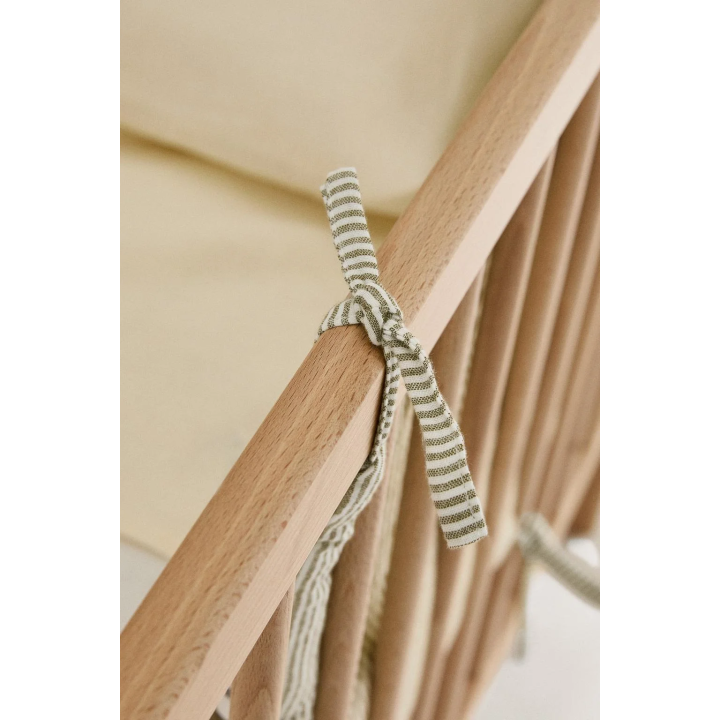 STRIPED MUSLIN COT BUMPER COVER