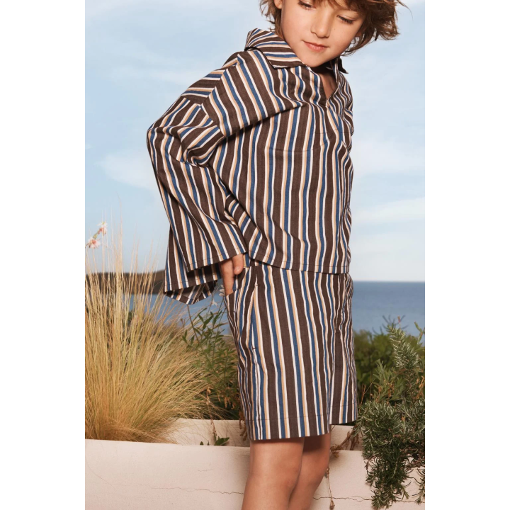 LIMITED EDITION STRIPED FLOWING SHIRT